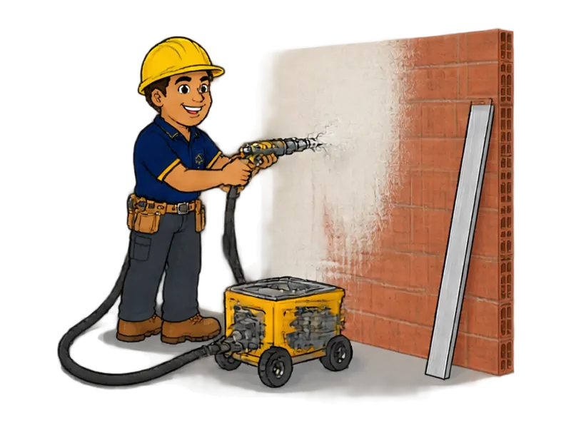 Desenho do técnico do Doutor na Obra fazendo gesso projetado em paredes