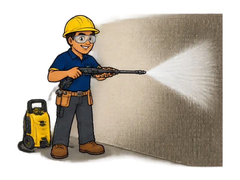 Desenho do técnico do Doutor na Obra fazendo hidrojateamento de fachada