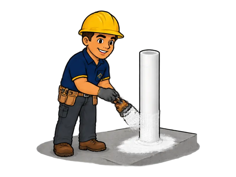 Desenho do técnico do Doutor na Obra fazendo impermeabilização com manta líquida