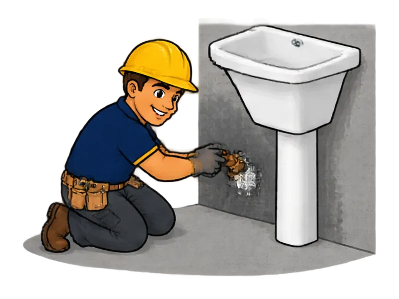 Desenho do técnico do Doutor na Obra fazendo impermeabilização de cozinha e lavanderia