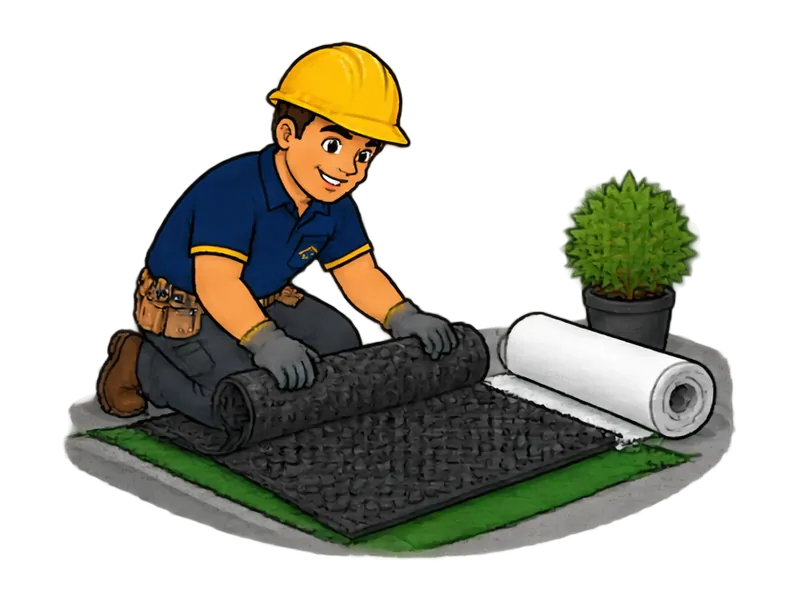 Desenho do técnico do Doutor na Obra fazendo impermeabilização de jardins e lajes verdes