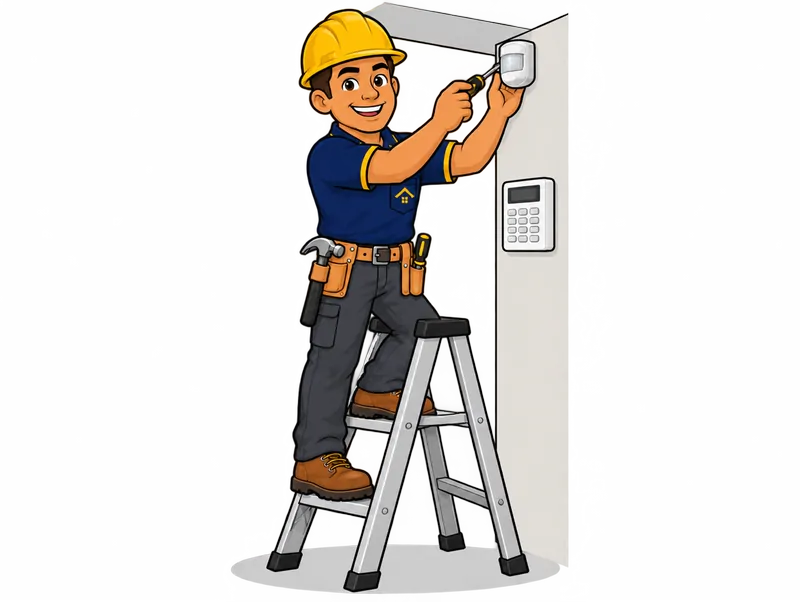 Desenho do técnico do Doutor na Obra fazendo instalação de alarme