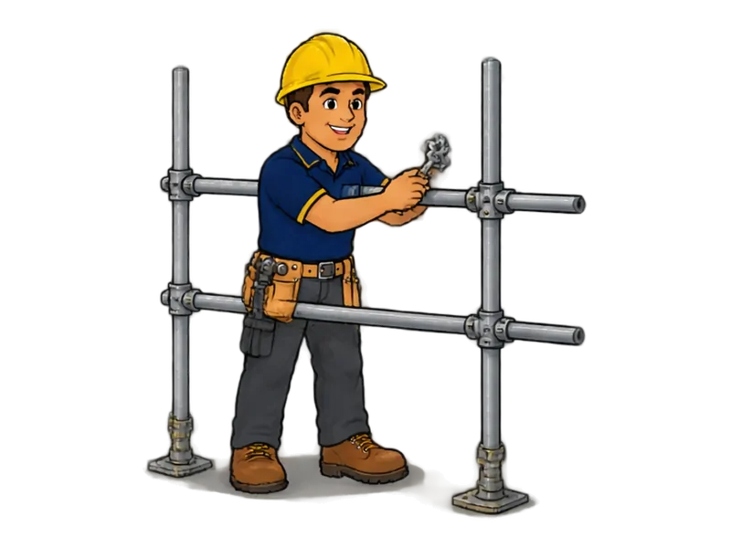Desenho do técnico do Doutor na Obra fazendo instalação de andaimes