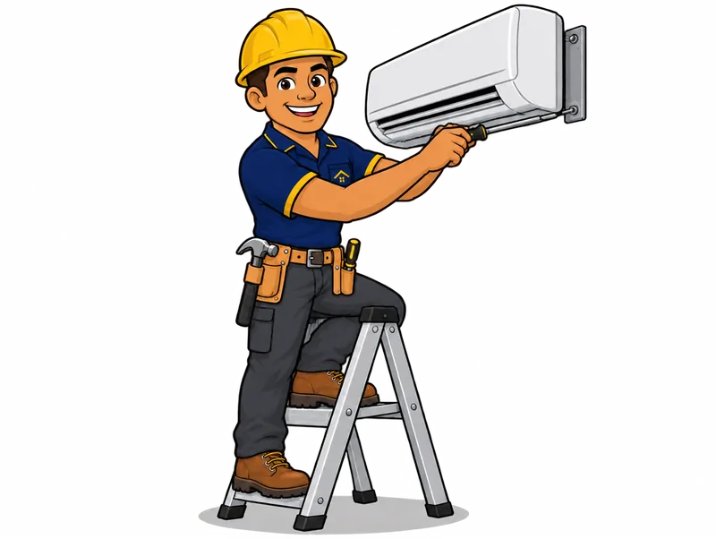 Desenho do técnico do Doutor na Obra fazendo instalação de ar condicionado