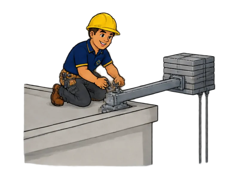 Desenho do técnico do Doutor na Obra fazendo instalação de balancim