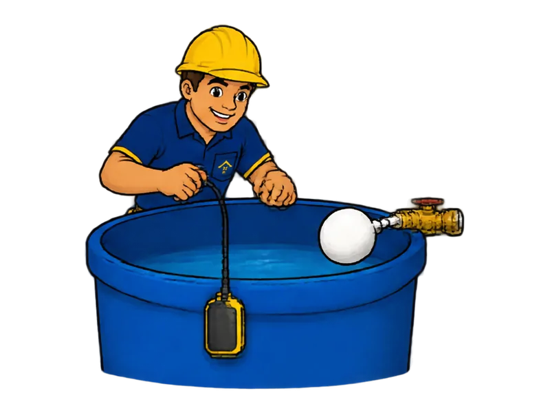 Desenho do técnico do Doutor na Obra fazendo instalação de boia e controle de nível