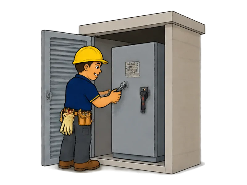 Desenho do técnico do Doutor na Obra fazendo instalação de cabine primária