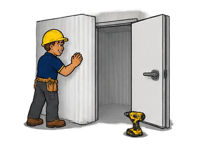 Desenho do técnico do Doutor na Obra fazendo instalação de câmara fria