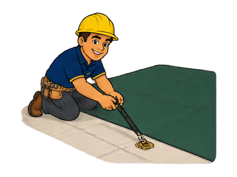 Desenho do técnico do Doutor na Obra fazendo instalação de capa e cobertura de piscina