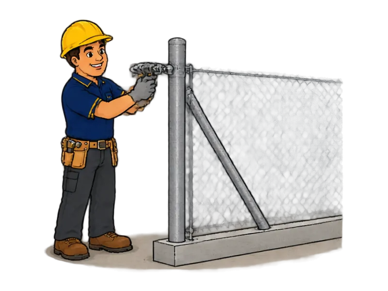 Desenho do técnico do Doutor na Obra fazendo instalação de cerca e alambrado