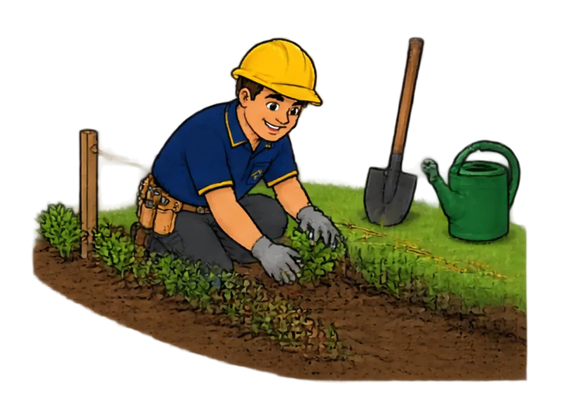 Desenho do técnico do Doutor na Obra fazendo instalação de cerca viva