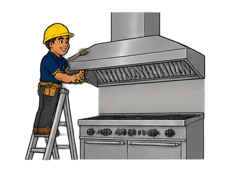 Desenho do técnico do Doutor na Obra fazendo instalação de coifa e duto de exaustão para cozinhas
