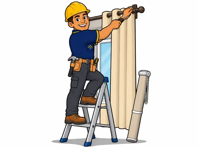 Desenho do técnico do Doutor na Obra fazendo instalação de cortina e persiana