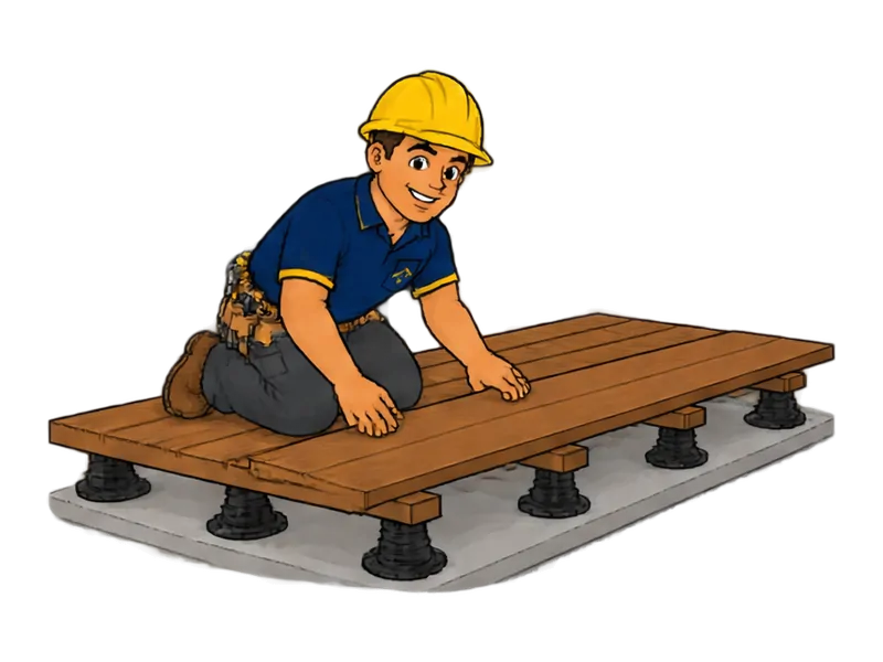 Desenho do técnico do Doutor na Obra fazendo instalação de deck