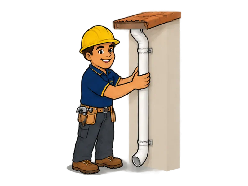 Desenho do técnico do Doutor na Obra fazendo instalação de drenagem pluvial