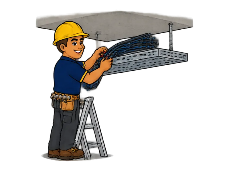 Desenho do técnico do Doutor na Obra fazendo instalação de eletrocalhas e perfilados