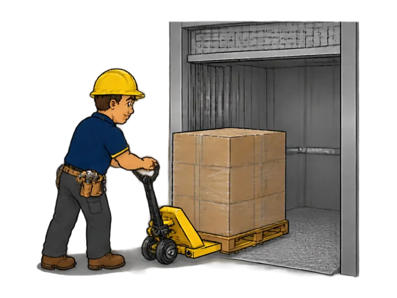 Desenho do técnico do Doutor na Obra fazendo instalação de elevador de carga