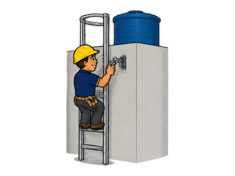 Desenho do técnico do Doutor na Obra fazendo instalação de escada marinheiro