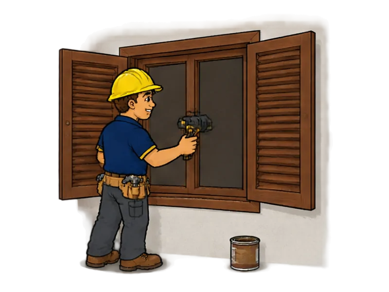 Desenho do técnico do Doutor na Obra fazendo instalação de esquadrias de madeira