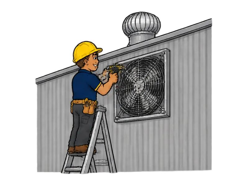 Desenho do técnico do Doutor na Obra fazendo instalação de exaustor e sistema de exaustão