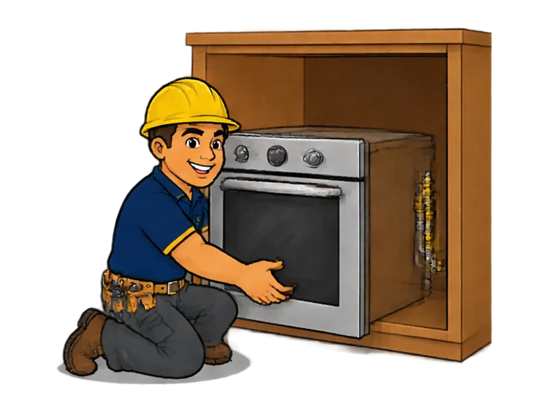 Desenho do técnico do Doutor na Obra fazendo instalação de forno a gás