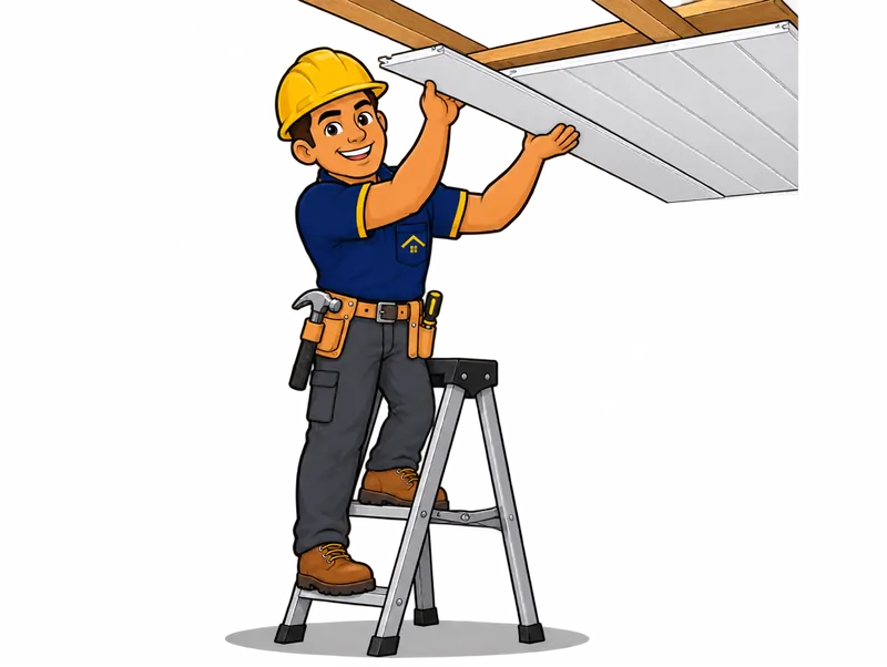 Desenho do técnico do Doutor na Obra fazendo instalação de forro de PVC
