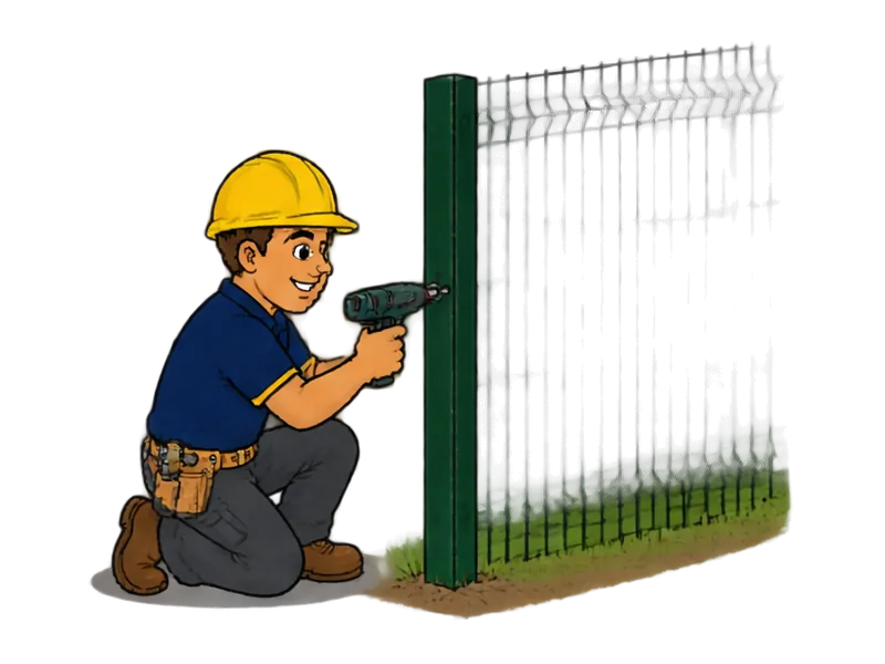 Desenho do técnico do Doutor na Obra fazendo instalação de grades e gradil