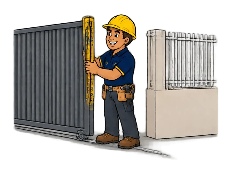 Desenho do técnico do Doutor na Obra fazendo instalação de gradil e portões