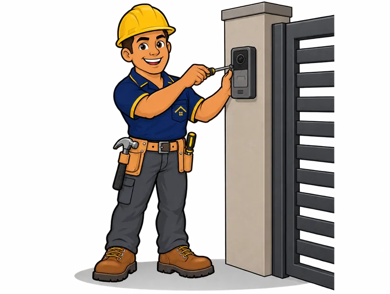 Desenho do técnico do Doutor na Obra fazendo instalação de interfone