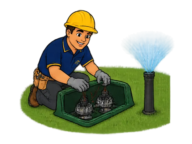 Desenho do técnico do Doutor na Obra fazendo instalação de irrigação automatizada