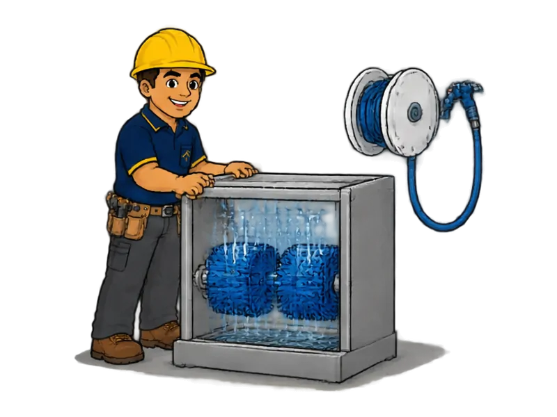 Desenho do técnico do Doutor na Obra fazendo instalação de lavadores e pontos de lavagem industrial
