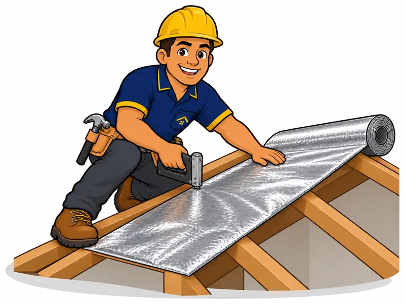 Desenho do técnico do Doutor na Obra fazendo instalação de manta térmica