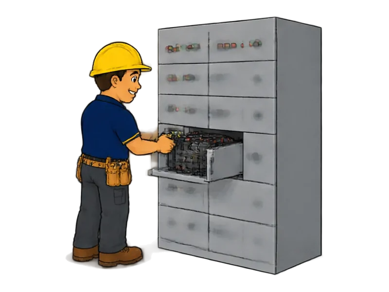Desenho do técnico do Doutor na Obra fazendo instalação de painéis elétricos industriais e CCM