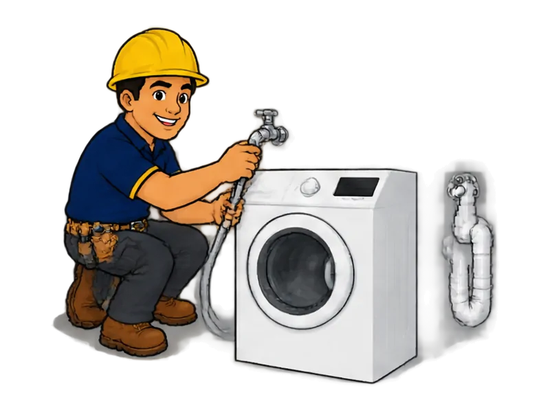Desenho do técnico do Doutor na Obra fazendo instalação de ponto de máquina de lavar e lava-louças
