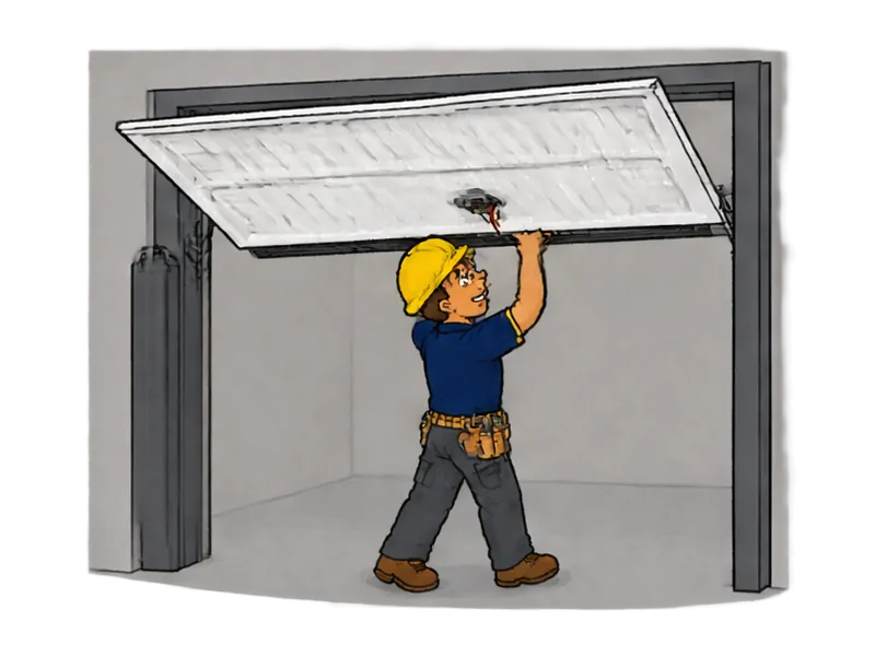 Desenho do técnico do Doutor na Obra fazendo instalação de portão basculante