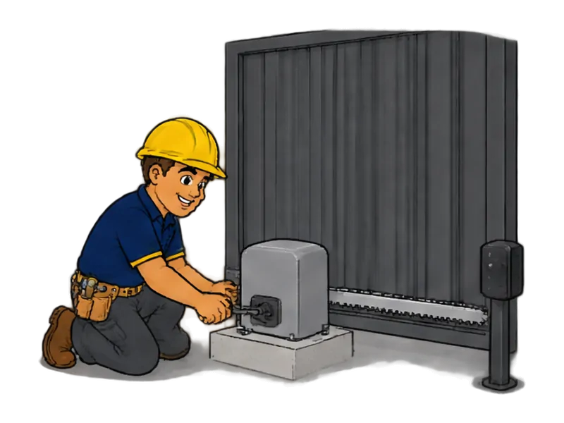 Desenho do técnico do Doutor na Obra fazendo instalação de portão de garagem automático
