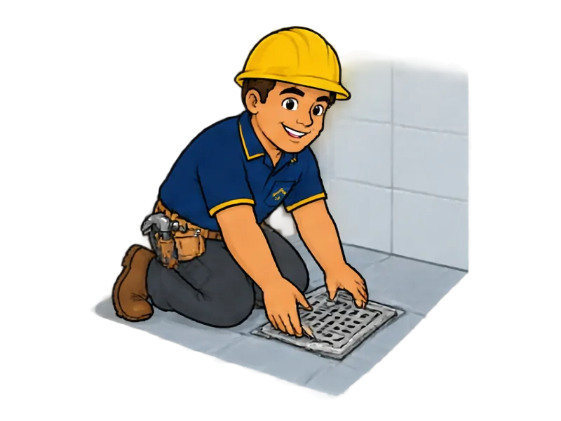 Desenho do técnico do Doutor na Obra fazendo instalação de ralos e ralos lineares
