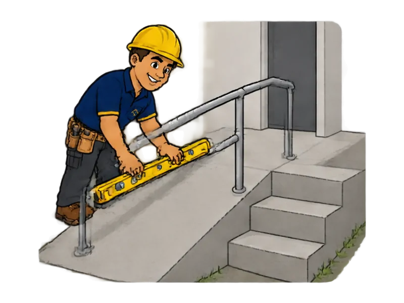 Desenho do técnico do Doutor na Obra fazendo instalação de rampa de acessibilidade
