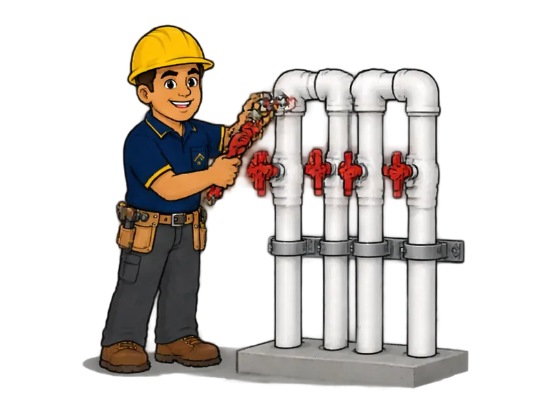 Desenho do técnico do Doutor na Obra fazendo instalação de rede de água predial