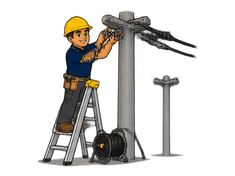 Desenho do técnico do Doutor na Obra fazendo instalação de rede de distribuição elétrica em loteamentos e condomínios