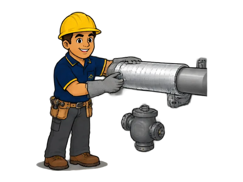 Desenho do técnico do Doutor na Obra fazendo instalação de rede de vapor e condensado