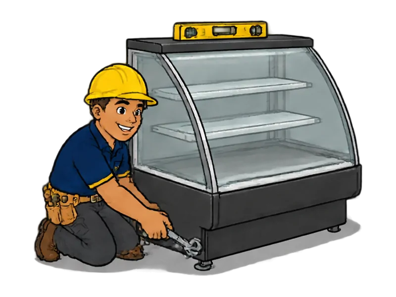 Desenho do técnico do Doutor na Obra fazendo instalação de refrigeração comercial (balcões e expositores)