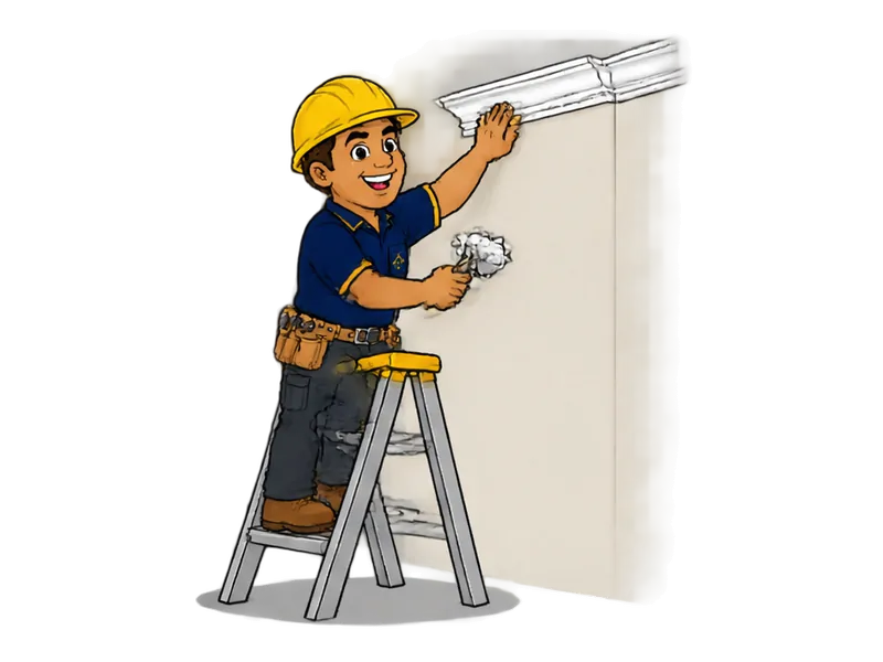 Desenho do técnico do Doutor na Obra fazendo instalação de sancas e molduras