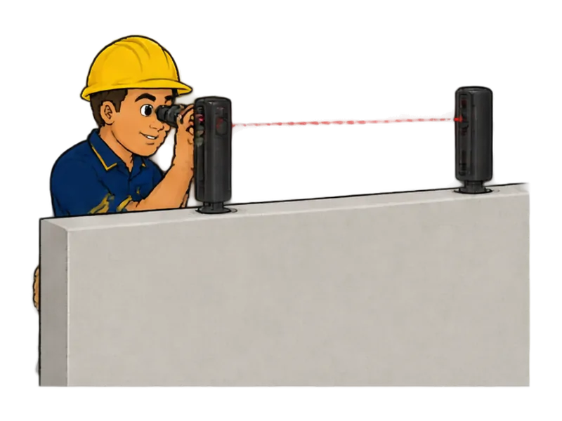 Desenho do técnico do Doutor na Obra fazendo instalação de sensores de presença e barreiras