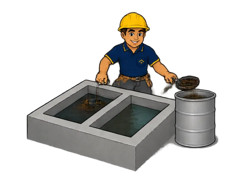 Desenho do técnico do Doutor na Obra fazendo instalação de separador de água e óleo