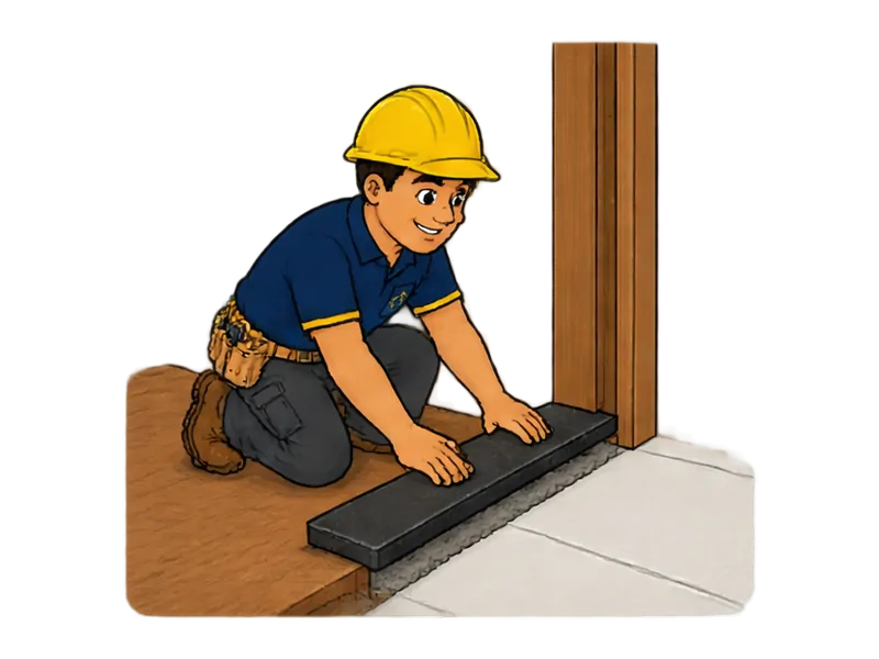Desenho do técnico do Doutor na Obra fazendo instalação de soleira e frontão de pedra
