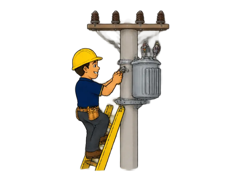 Desenho do técnico do Doutor na Obra fazendo instalação de subestação aérea e abrigada