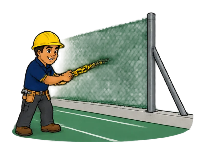 Desenho do técnico do Doutor na Obra fazendo instalação de telas e alambrados