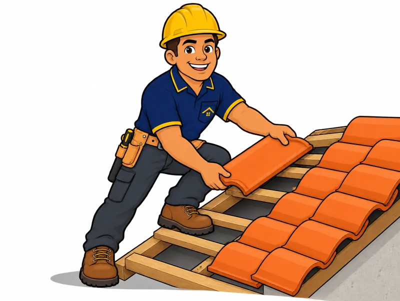 Desenho do técnico do Doutor na Obra fazendo instalação de telhado