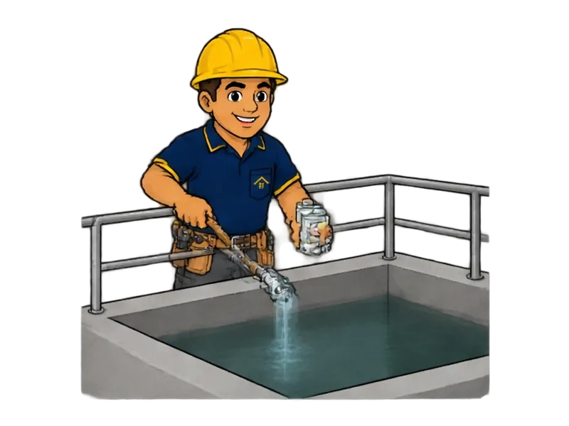 Desenho do técnico do Doutor na Obra fazendo instalação de tratamento de efluentes industriais